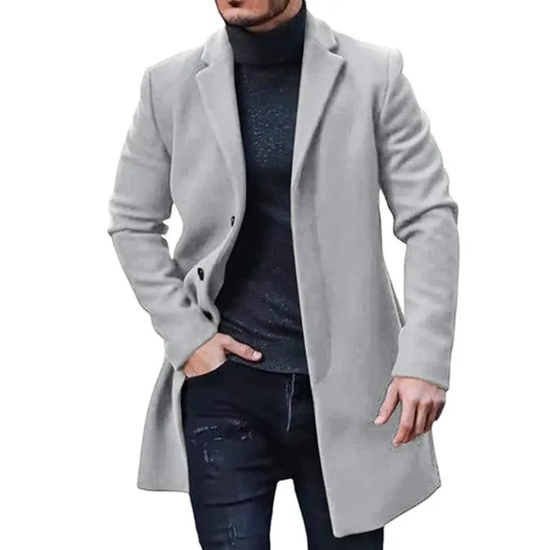 Male Streetwear Jackets Man's Solid Color Casual Outerwear And Coats Single Breasted Lapel Wool Men's Jacket For Spring Winter