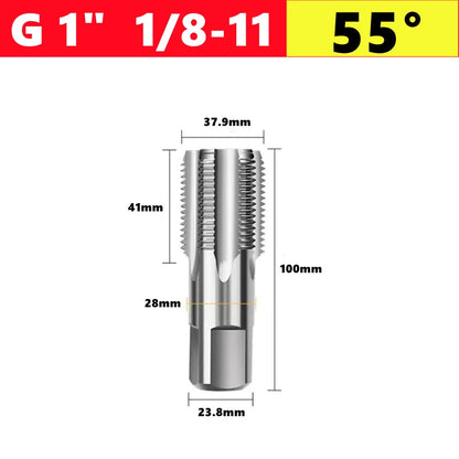 G NPT 55 °/60 ° HSS pipe thread tap 1/8 1/4 3/8 1/2 3/4 1 inch 2 inches, used for internal thread tapping tools in water pipes