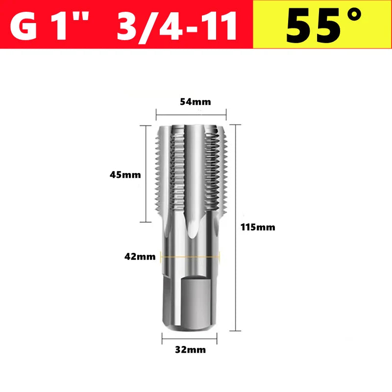 G NPT 55 °/60 ° HSS pipe thread tap 1/8 1/4 3/8 1/2 3/4 1 inch 2 inches, used for internal thread tapping tools in water pipes