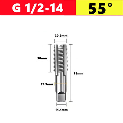 G NPT 55 °/60 ° HSS pipe thread tap 1/8 1/4 3/8 1/2 3/4 1 inch 2 inches, used for internal thread tapping tools in water pipes