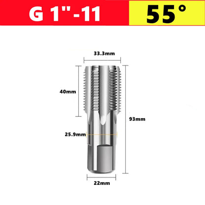 G NPT 55 °/60 ° HSS pipe thread tap 1/8 1/4 3/8 1/2 3/4 1 inch 2 inches, used for internal thread tapping tools in water pipes