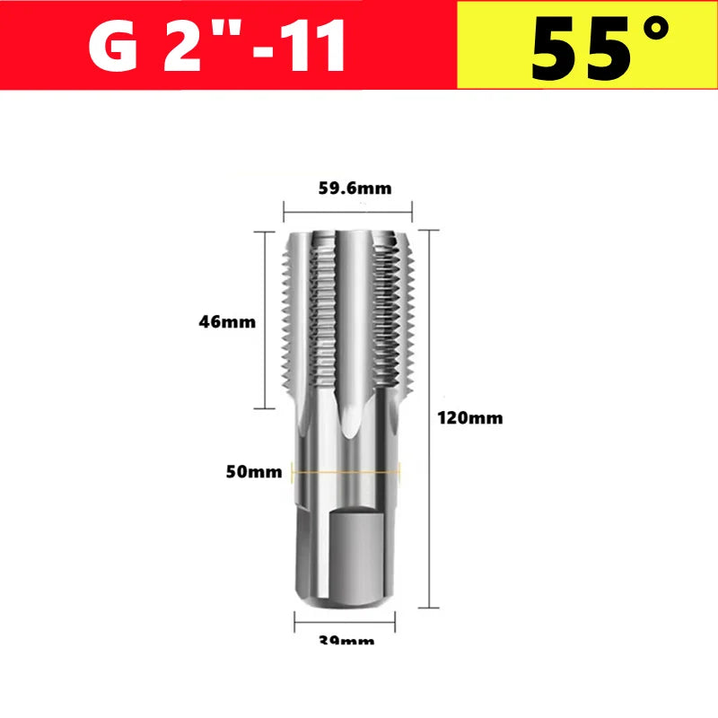 G NPT 55 °/60 ° HSS pipe thread tap 1/8 1/4 3/8 1/2 3/4 1 inch 2 inches, used for internal thread tapping tools in water pipes