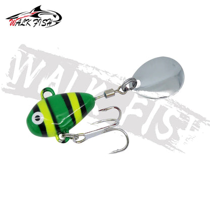 WALK FISH 1PCS New Metal Mini VIB With Spoon Fishing Lure 10g 2.1cm Fishing Tackle Pin Crankbait Vibration Spinner Sinking Bait