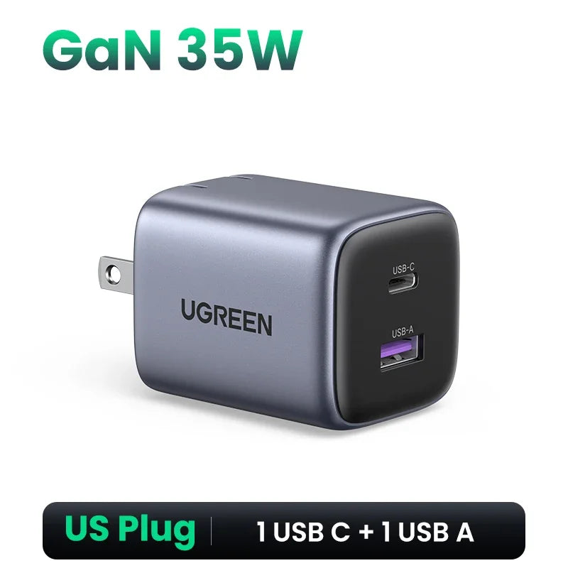 【US Plug】UGREEN GaN 45W 20W USB Charger PD QC 3.0 Fast Charger Quick Charger For iPhone 15 14 Pro Phone Charger for Samsung S24