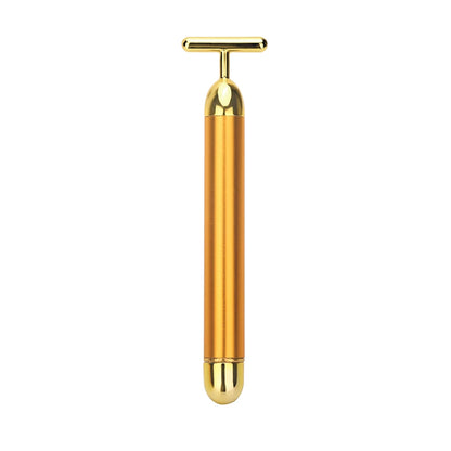 24K Gold Roller Vibrating Facial Massager Slimming Facial Skin Beauty Pulse Firming Face Massage Lift Tightening Wrinkle Bar