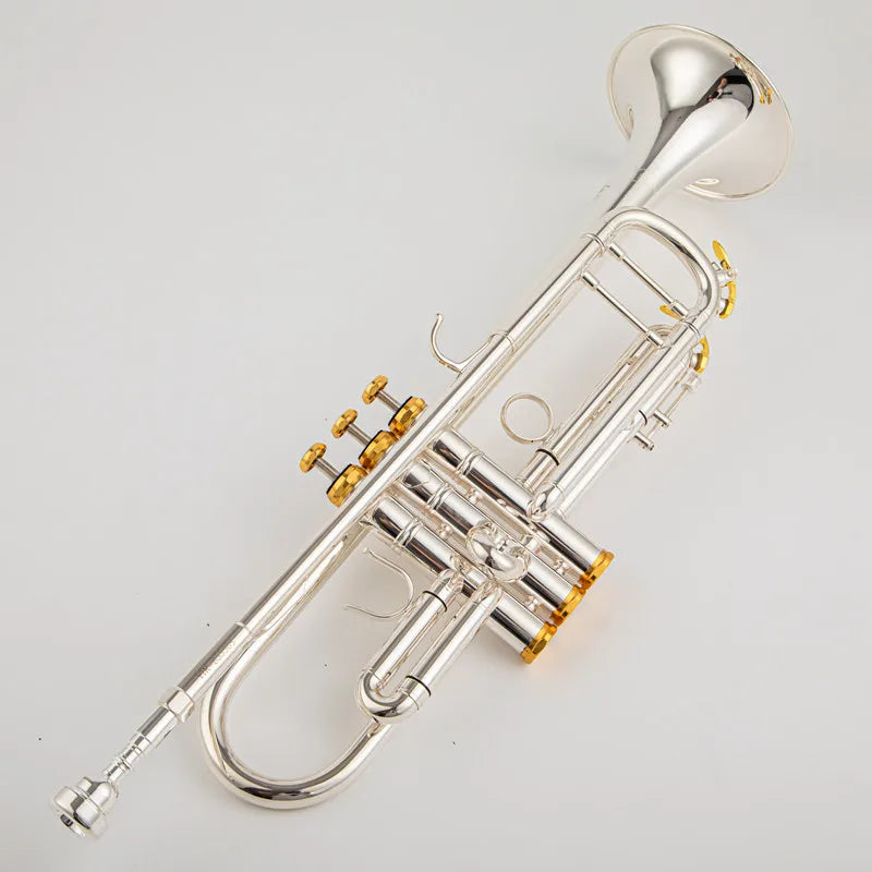 Made in Japan quality 8335 Bb Trumpet B Flat Brass Silver Plated Professional Trumpet Musical Instruments with Leather Case