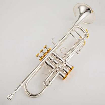 Made in Japan quality 8335 Bb Trumpet B Flat Brass Silver Plated Professional Trumpet Musical Instruments with Leather Case