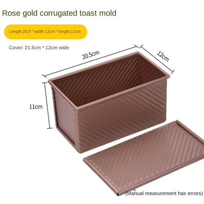 250g/450g/600g/750g/900g/1000g Aluminum alloy black non-stick coating Toast boxes Bread Loaf Pan cake mold baking tool with lid