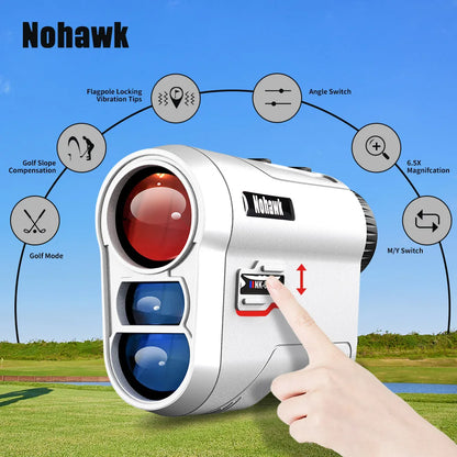 Nohawk Multifunctional Golf Laser Rangefinder Telescope with Flag-Lock Slope Distance Meter for Hunting Construction Monocular