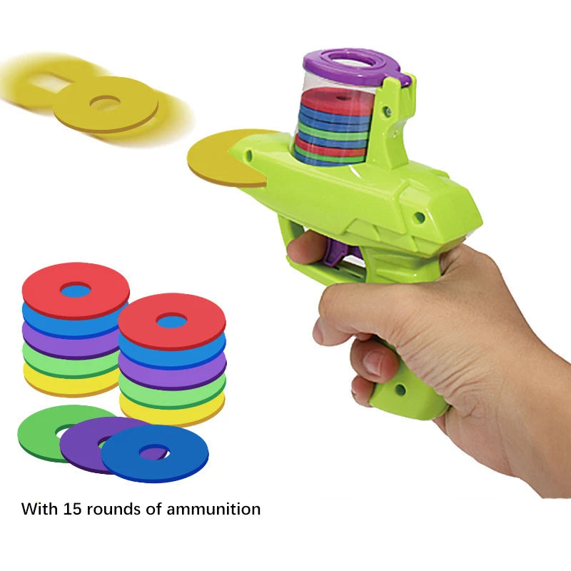 Children Flying Saucer Guns Carrot Flying Disc Launcher Toy Gun Radish Gun Safety EVA Frisbee Gun Kids Outdoor Games Sport Toys