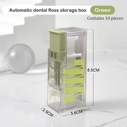 Dental Floss Dispenser Containing 10Pcs Floss Dental Floss Storage Box Auto Refillable Oral Hygiene Care Floss Pick