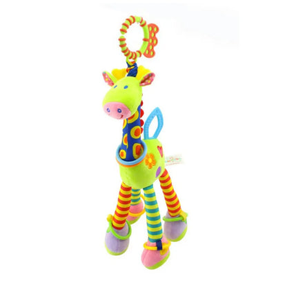 New Soft Cute Giraffe Animal Handbells Rattles Mobile Plush Infant Baby Handle Toys Hot Selling WIth Teether Newborn Baby Gifts