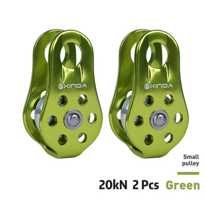 XINDA Rock Climbing Pulley Fixed Sideplate Single Sheave Pulley Outdoor Survival Tool High Altitud Traverse Hauling Gear