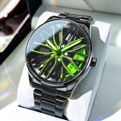 OLEVS Wheel Men's Luxury Watch Waterproof Rotary Sport Car Rim Man Watch High Quality Fashion Best Selling Quartz Men's Watches