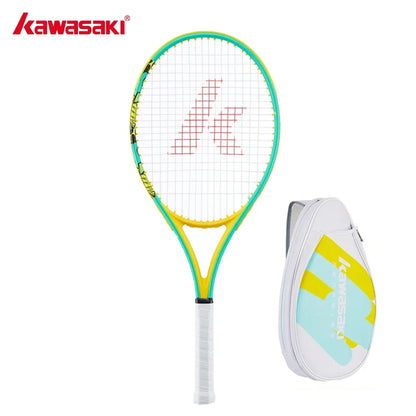 Kawasaki Tennis Racquet Shock Absorber-100 Carbon Fiber Oval Frame Mid-level Training Tennis Racket with Tennis Bag