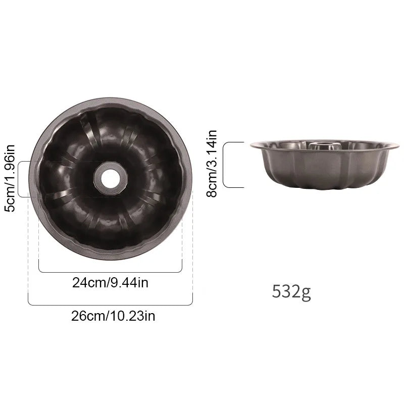 Non-Stick Metal Bake Mould Round Cake Pan Bakeware Carbon Steel Cakes Molds Donut Hollow Mold Kitchen Accessories