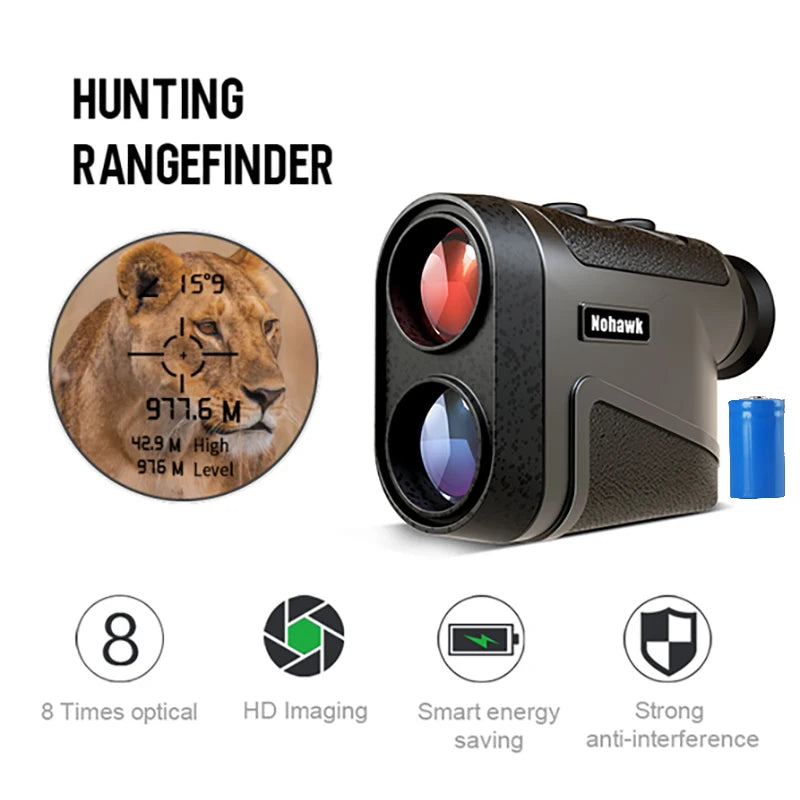 Nohawk Multifunctional Golf Laser Rangefinder Telescope with Flag-Lock Slope Distance Meter for Hunting Construction Monocular