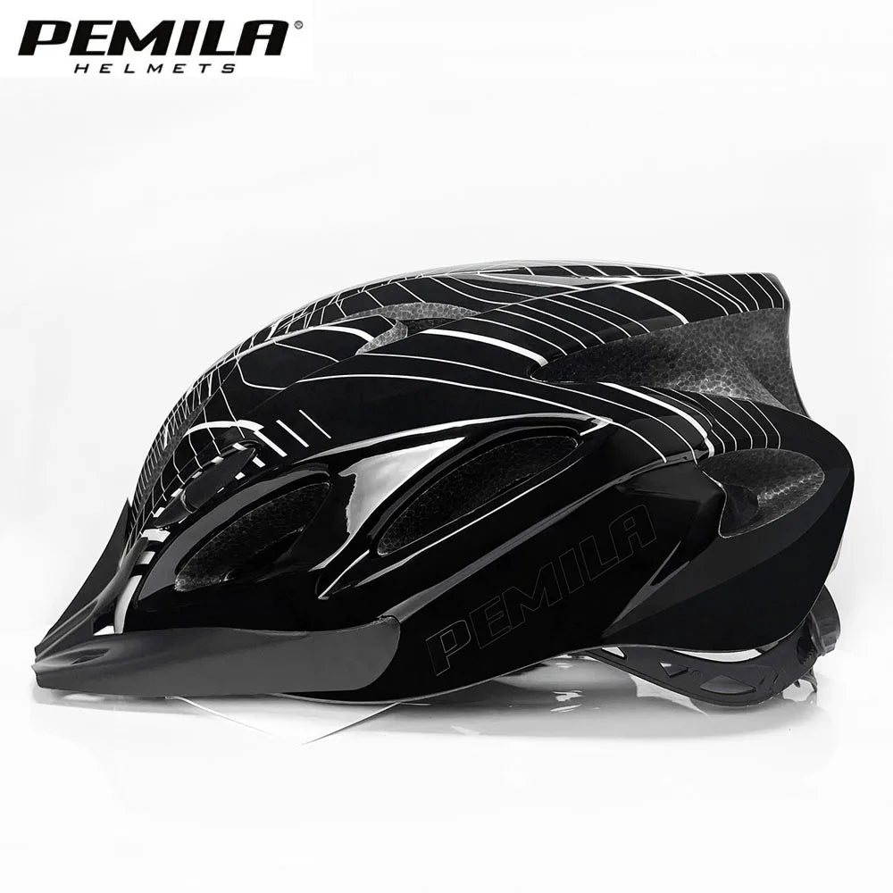 Stripe Ultralight Road Mountain Bike Helmet With Sun Visor Ultralight DH MTB Bicycle Helmet Outdoor Sports Riding Cycling Helmet