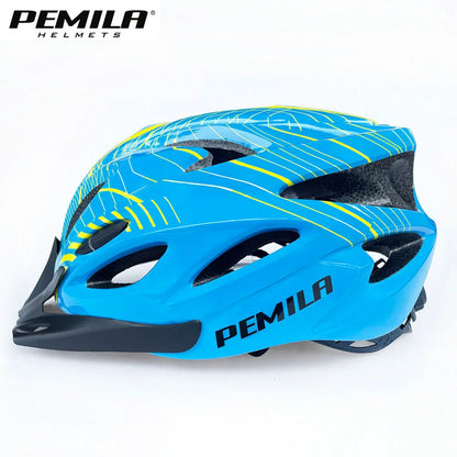 Stripe Ultralight Road Mountain Bike Helmet With Sun Visor Ultralight DH MTB Bicycle Helmet Outdoor Sports Riding Cycling Helmet