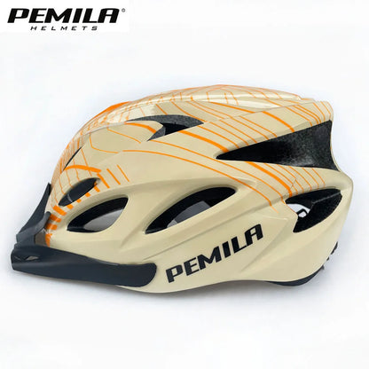 Stripe Ultralight Road Mountain Bike Helmet With Sun Visor Ultralight DH MTB Bicycle Helmet Outdoor Sports Riding Cycling Helmet