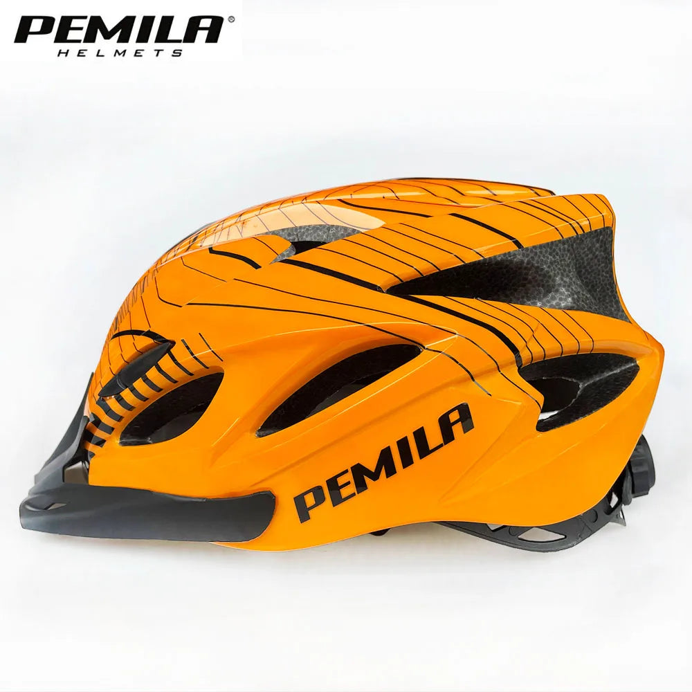 Stripe Ultralight Road Mountain Bike Helmet With Sun Visor Ultralight DH MTB Bicycle Helmet Outdoor Sports Riding Cycling Helmet