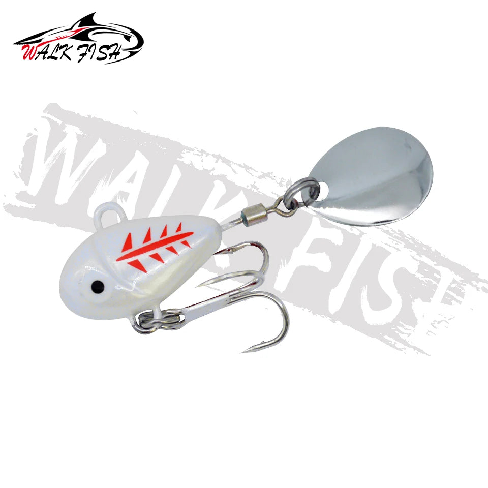 WALK FISH 1PCS New Metal Mini VIB With Spoon Fishing Lure 10g 2.1cm Fishing Tackle Pin Crankbait Vibration Spinner Sinking Bait