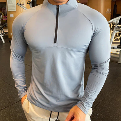 Men's Quick Dry Running Long Sleeve Half Zip