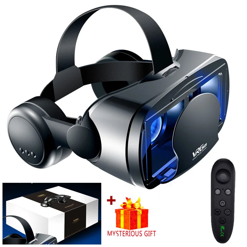 Virtual Reality 3D VR Headset Smart Glasses Helmet for Smartphones Cell Phone Mobile 7 Inches Lenses Binoculars with Controllers