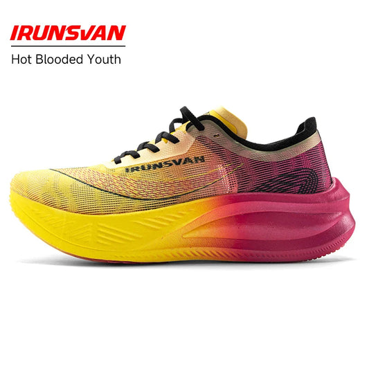 IRUNSVAN Carbon Plate Marathon Running Racing Shoes Men Professional Stable Supp ort Shock-relief Ultra-light Rebound Sneakers ﻿