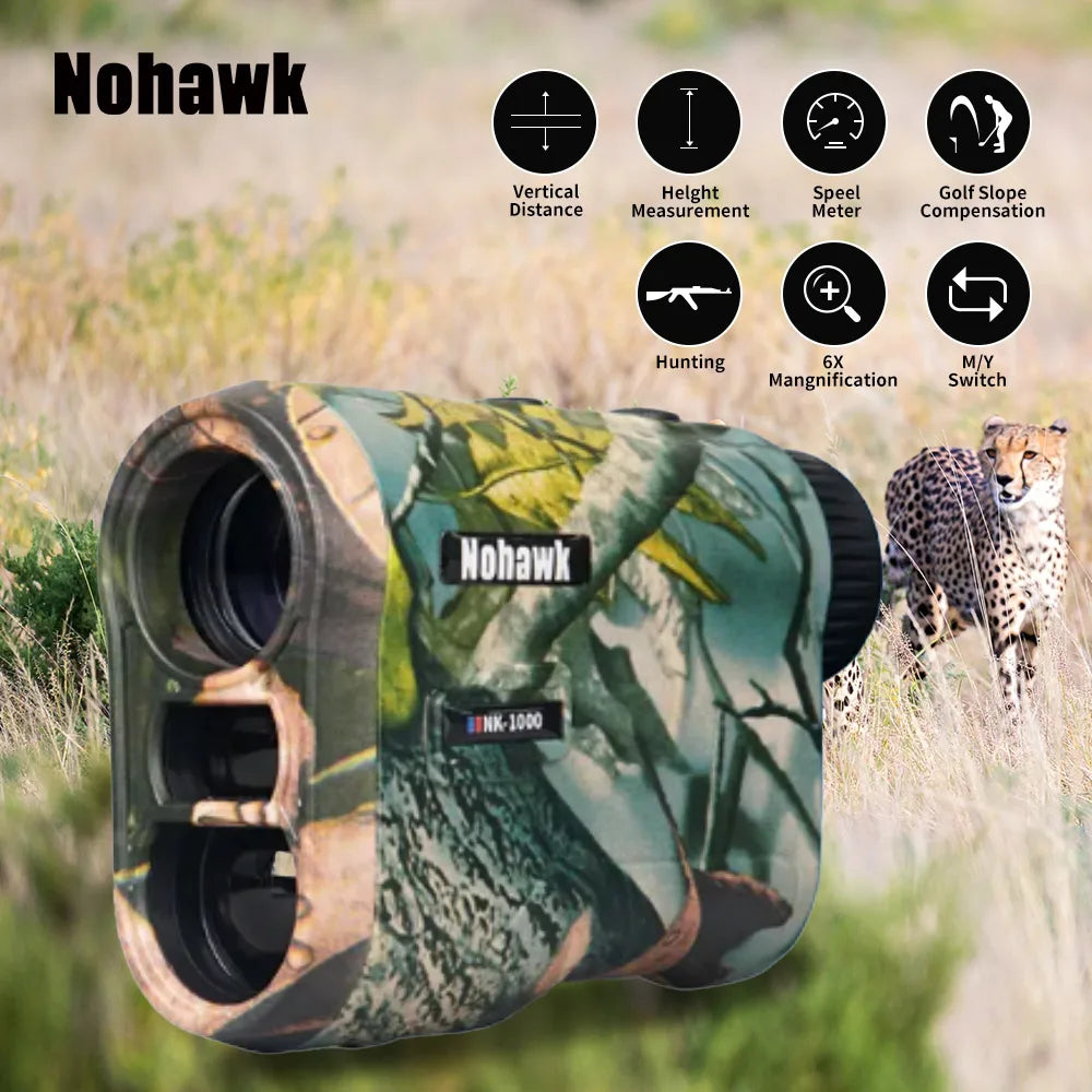 Nohawk Multifunctional Golf Laser Rangefinder Telescope with Flag-Lock Slope Distance Meter for Hunting Construction Monocular