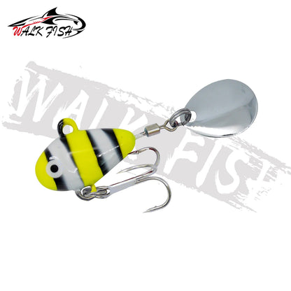 WALK FISH 1PCS New Metal Mini VIB With Spoon Fishing Lure 10g 2.1cm Fishing Tackle Pin Crankbait Vibration Spinner Sinking Bait