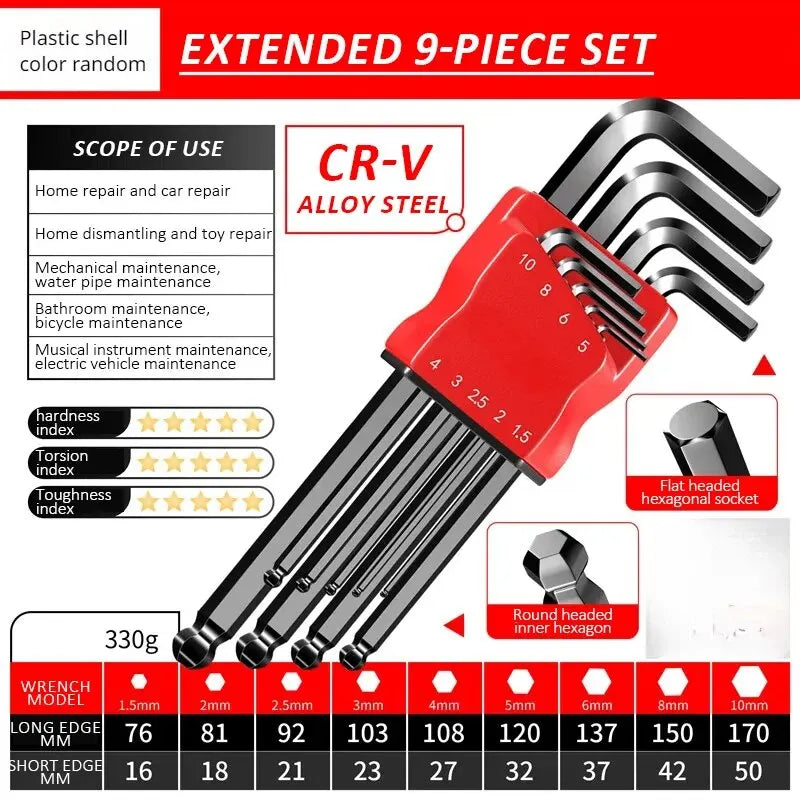 High-strength Hex Wrench Set, Kimihide Spanner, Hex-hex Screwdriver, Tool, Hex