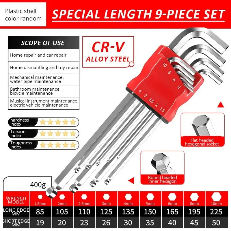 High-strength Hex Wrench Set, Kimihide Spanner, Hex-hex Screwdriver, Tool, Hex