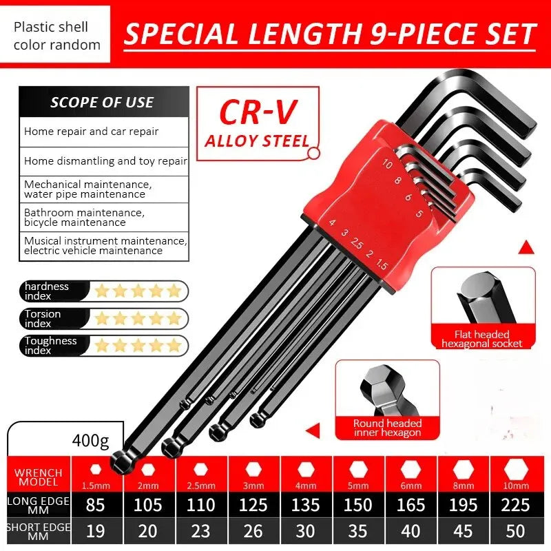 High-strength Hex Wrench Set, Kimihide Spanner, Hex-hex Screwdriver, Tool, Hex