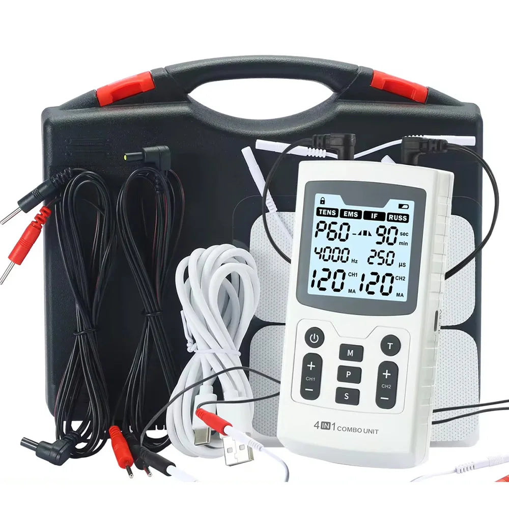 Electric Muscle Therapy Stimulator High-Frequency Interferential Physiotherapy Device IFT RUSS TENS EMS Adjustable Body Massage