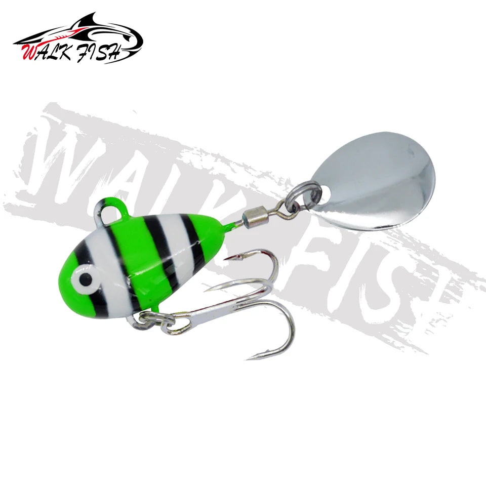 WALK FISH 1PCS New Metal Mini VIB With Spoon Fishing Lure 10g 2.1cm Fishing Tackle Pin Crankbait Vibration Spinner Sinking Bait