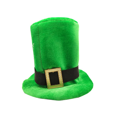 Saint Patricks Day Top Hat Holiday Fake Beard Green Celebration Costume for Irish Festival Birthday Party Decor Supplies