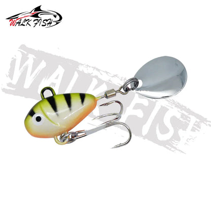 WALK FISH 1PCS New Metal Mini VIB With Spoon Fishing Lure 10g 2.1cm Fishing Tackle Pin Crankbait Vibration Spinner Sinking Bait