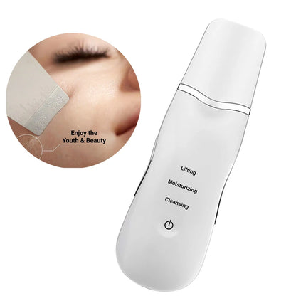 Ultrasonic Face Cleaning Skin Scrubber Cleanser Vibration Blackhead Removal Tool Cleansing Deep Facial Pore Peeling Machine