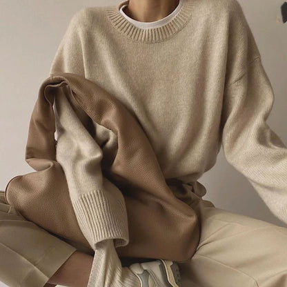 Hirsionsan Oversized Cashmere Autumn Winter Sweater Women Fashion Basic Knitted Pullover Chic Soft Loose Casual Female Jumper