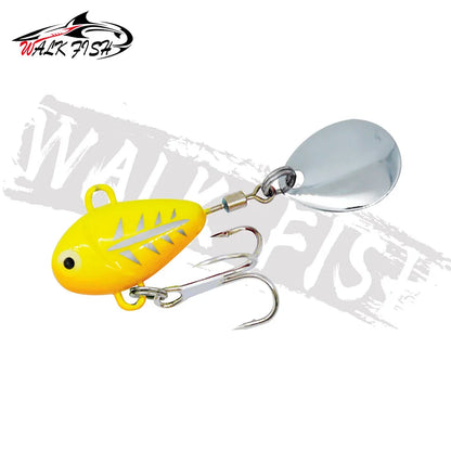 WALK FISH 1PCS New Metal Mini VIB With Spoon Fishing Lure 10g 2.1cm Fishing Tackle Pin Crankbait Vibration Spinner Sinking Bait