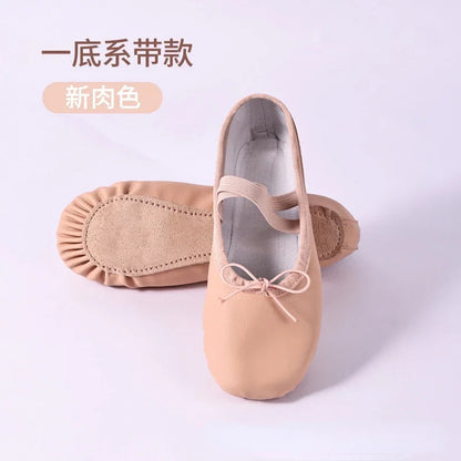 Women's Ballet Slippers for Woman Danseuse PU Leather Professional Dancers for Girls Kids Soft Sole Children Toddler Dance Shoes