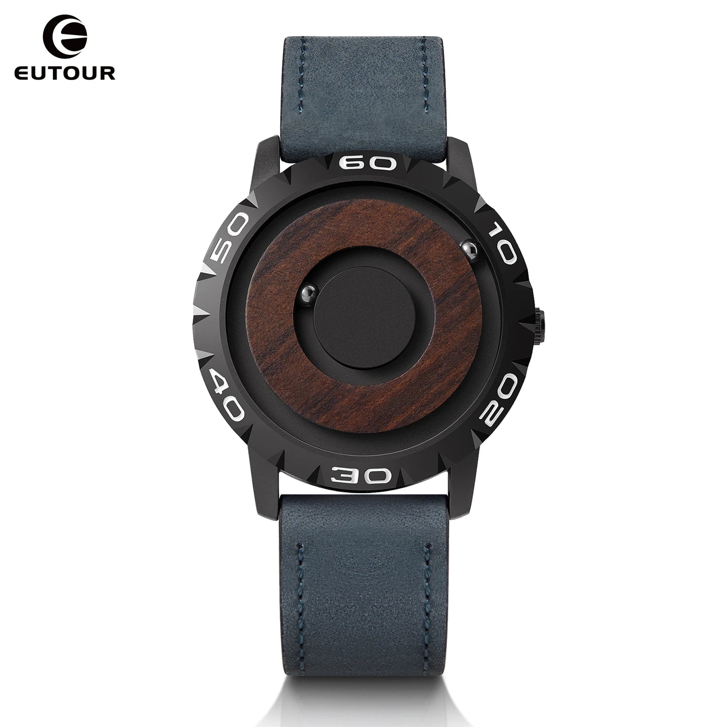 EUTOUR Watches Men Magnetic Watches 3D Quartz Watch Waterproof Watches Resin/Leather Steel stainless steel Strap Black Dial