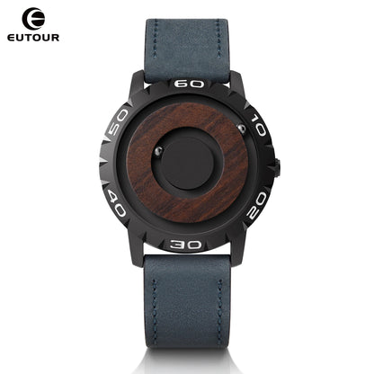 EUTOUR Watches Men Magnetic Watches 3D Quartz Watch Waterproof Watches Resin/Leather Steel stainless steel Strap Black Dial