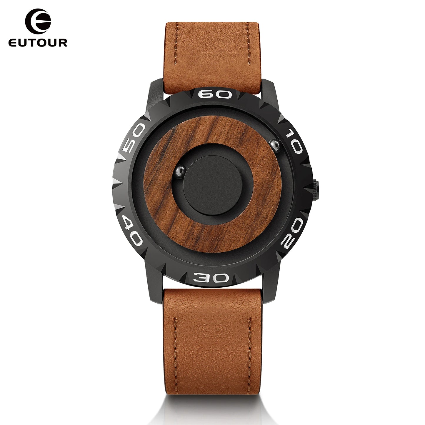 EUTOUR Watches Men Magnetic Watches 3D Quartz Watch Waterproof Watches Resin/Leather Steel stainless steel Strap Black Dial