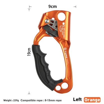 Outdoor Rock Climbing SRT Hand Ascender Device Mountaineer Handle Ascender Left Hand Right Hand Climbing EquipmentRope Tools