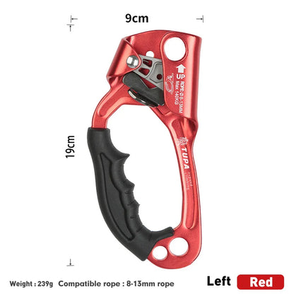 Outdoor Rock Climbing SRT Hand Ascender Device Mountaineer Handle Ascender Left Hand Right Hand Climbing EquipmentRope Tools