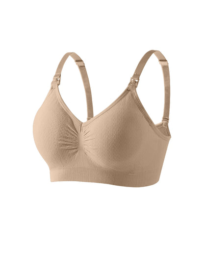 New High Quality Single Handed Front Buckle Nursing Bra Breathable Women Breastfeeding Underwear Seamless Maternity Bra Push Up