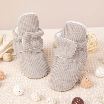 KIDSUN Baby Boy Girl Booties Newborn Fluff Toddler First Walkers Cotton Comfort Soft Anti-slip Infant Crib Shoes Socks Warm