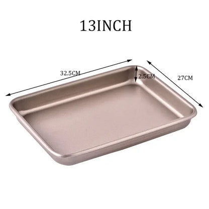 Thicken Carbon Steel Golden Baking Tray Nonstick Square Oven Cake Bread Pastry Pans Biscuits Bakeware Mold Kitchen Cooking Tools